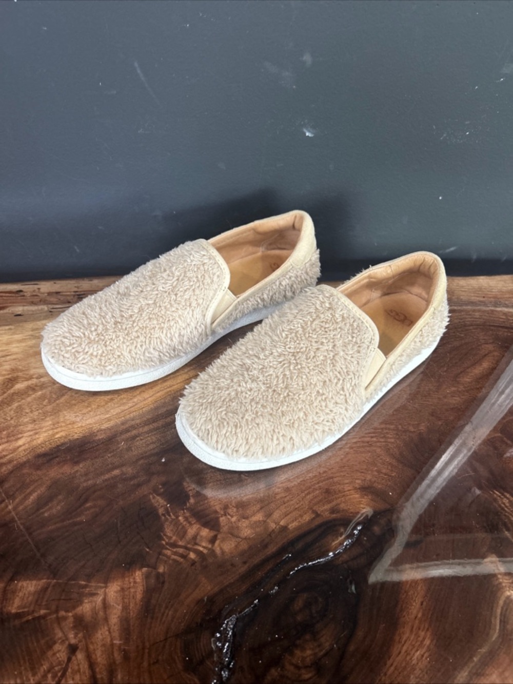 Ugg Cozy Fuzzy Slip-On Sneakers in Beige